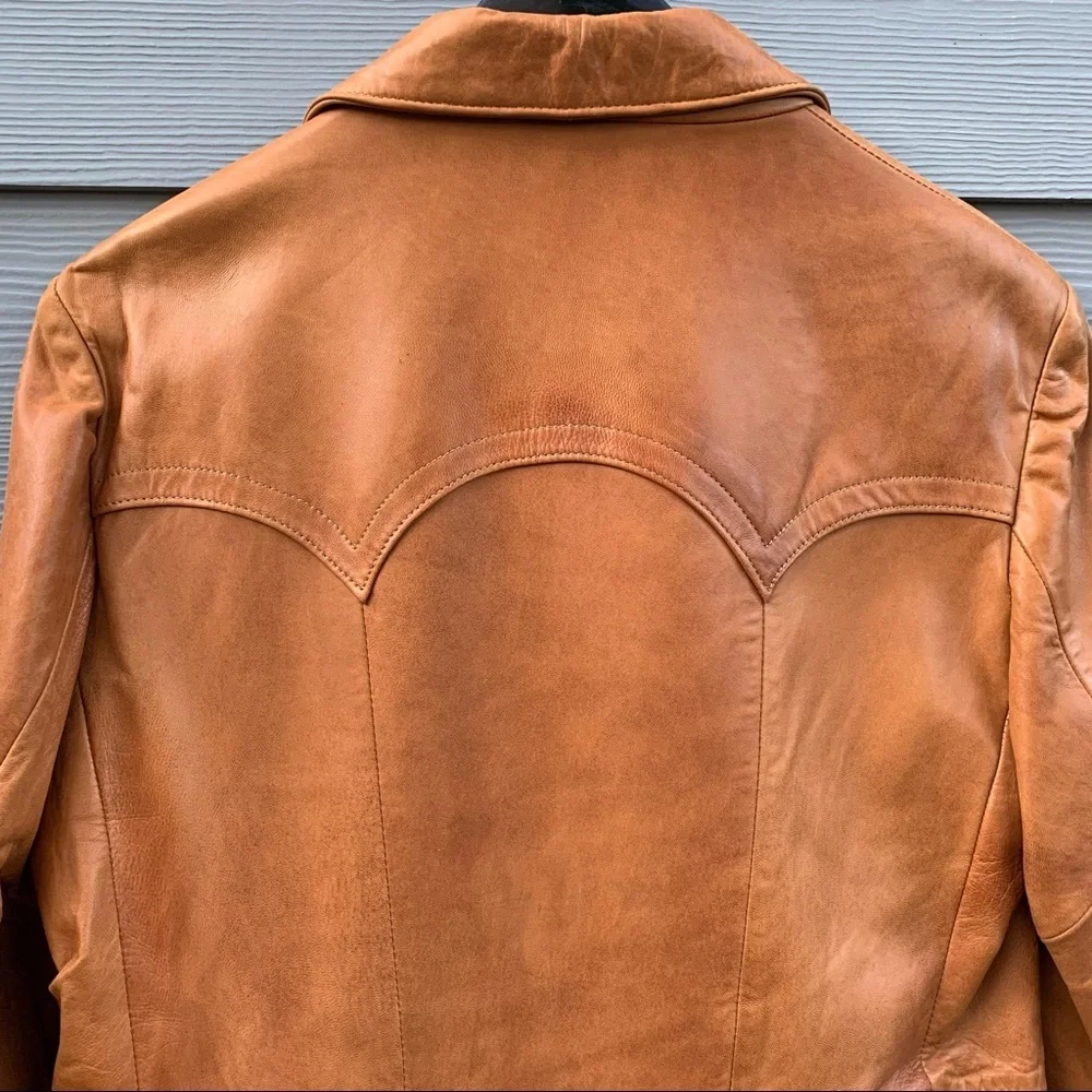 Kenny Rogers by Robert Lewis soft lambskin leather jacket coat size 44